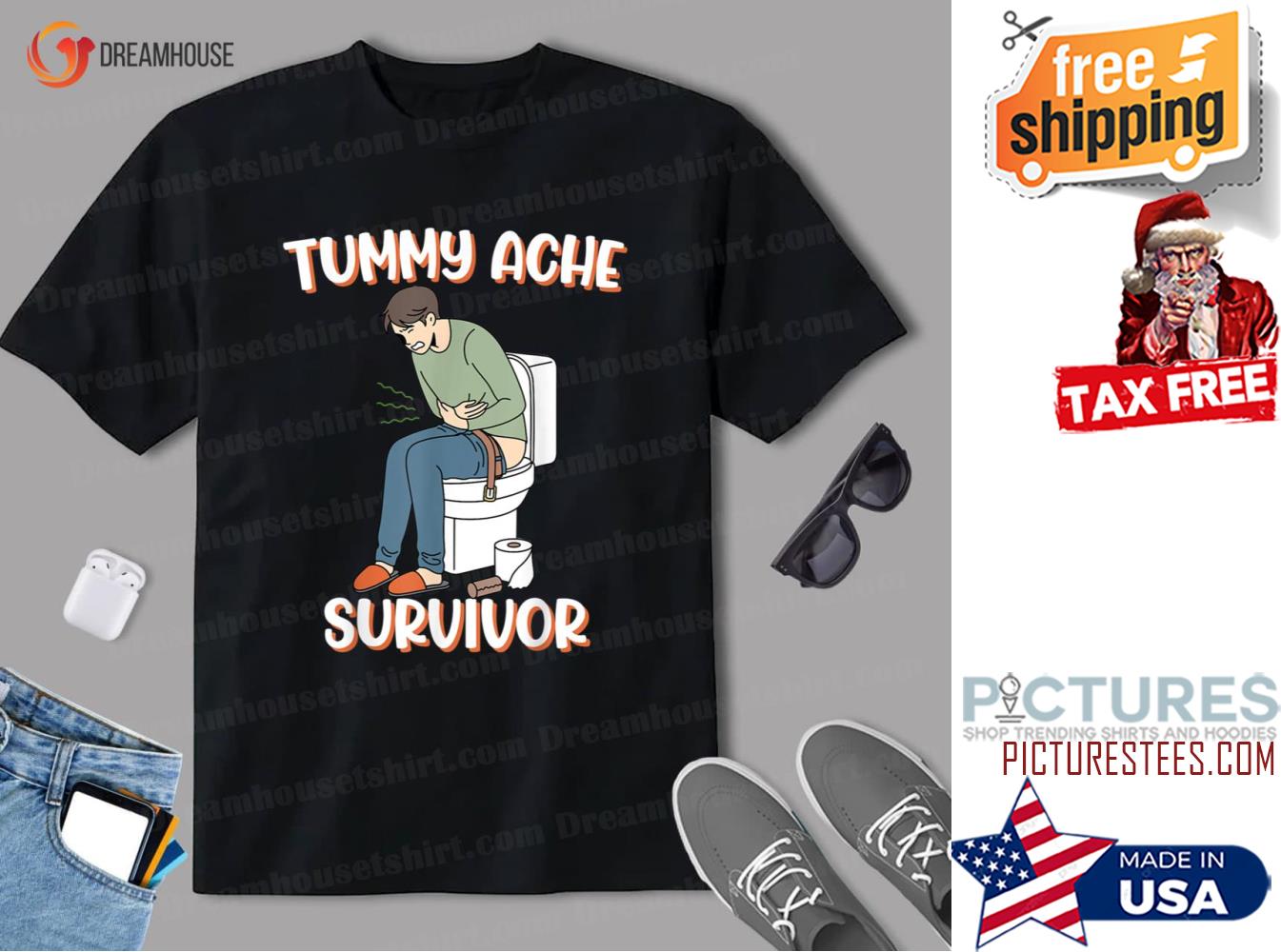 Tummy Ache Survivor Funny Quote Shirt