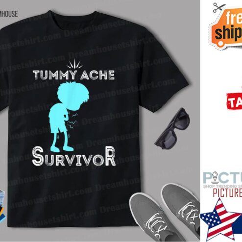 Tummy Ache Survivor funny Vintage Tee For Men Women Boys