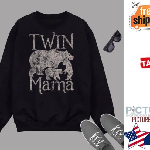 Twin Mama Mom Distressed Mothers Day Shirt
