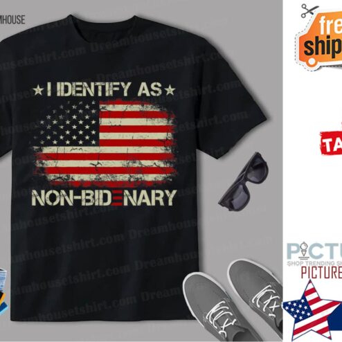 Vintage American Flag Patriots I Identify As Non Bidenary Shirt