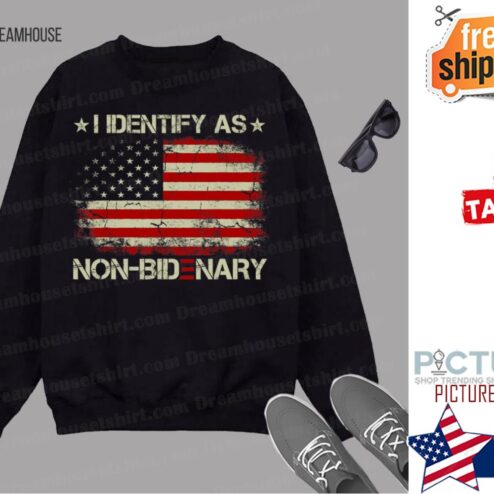 Vintage American Flag Patriots I Identify As Non Bidenary shirt