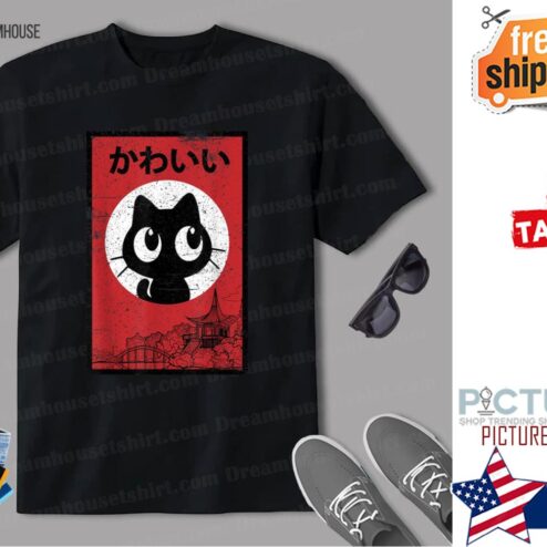Vintage Kawaii Black Cat Ramen Lover Retro Japanese Food Shirt