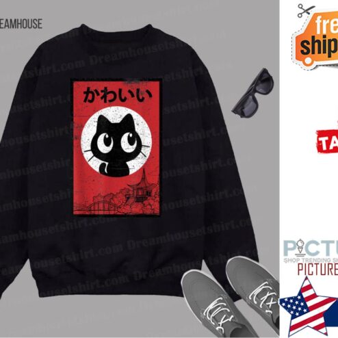 Vintage Kawaii Black Cat Ramen Lover Retro Japanese Food shirt