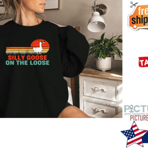 Vintage Silly Goose On The Loose Funny Saying Shirt