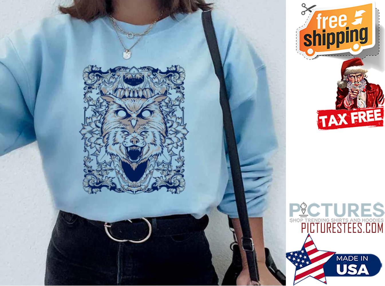Wolf And Owl Art Sweatshirt