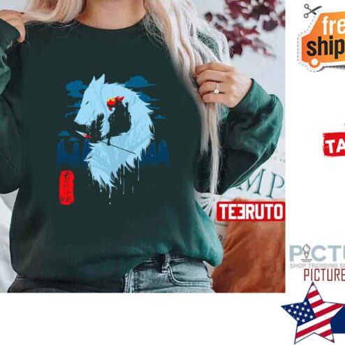 Wolf Princess Mononoke Anime Harajuku shirt