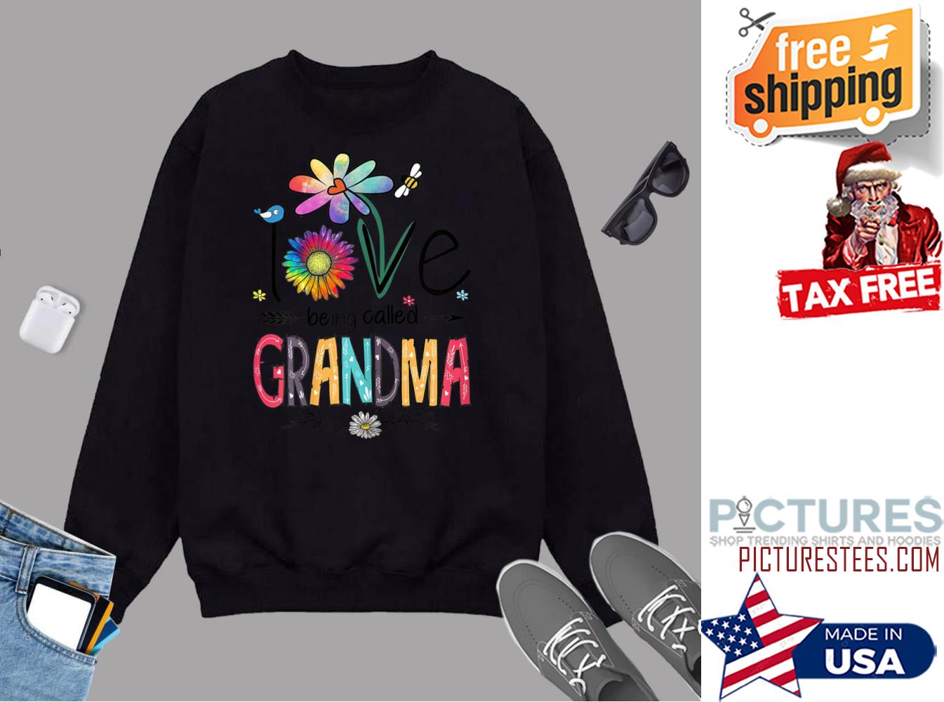 Womens I Love Being Called Grandma Daisy Flower Cute Mother’S Day Sweatshirt