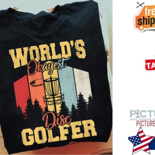 World's okayest dise golfer retro sunset vintage shirt