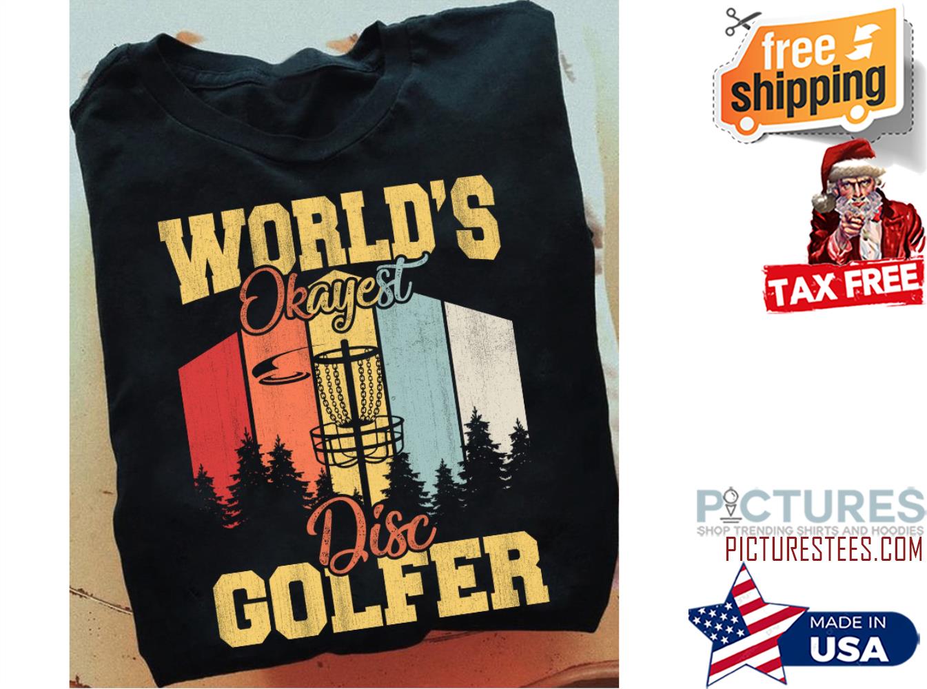 World's okayest dise golfer retro sunset vintage shirt