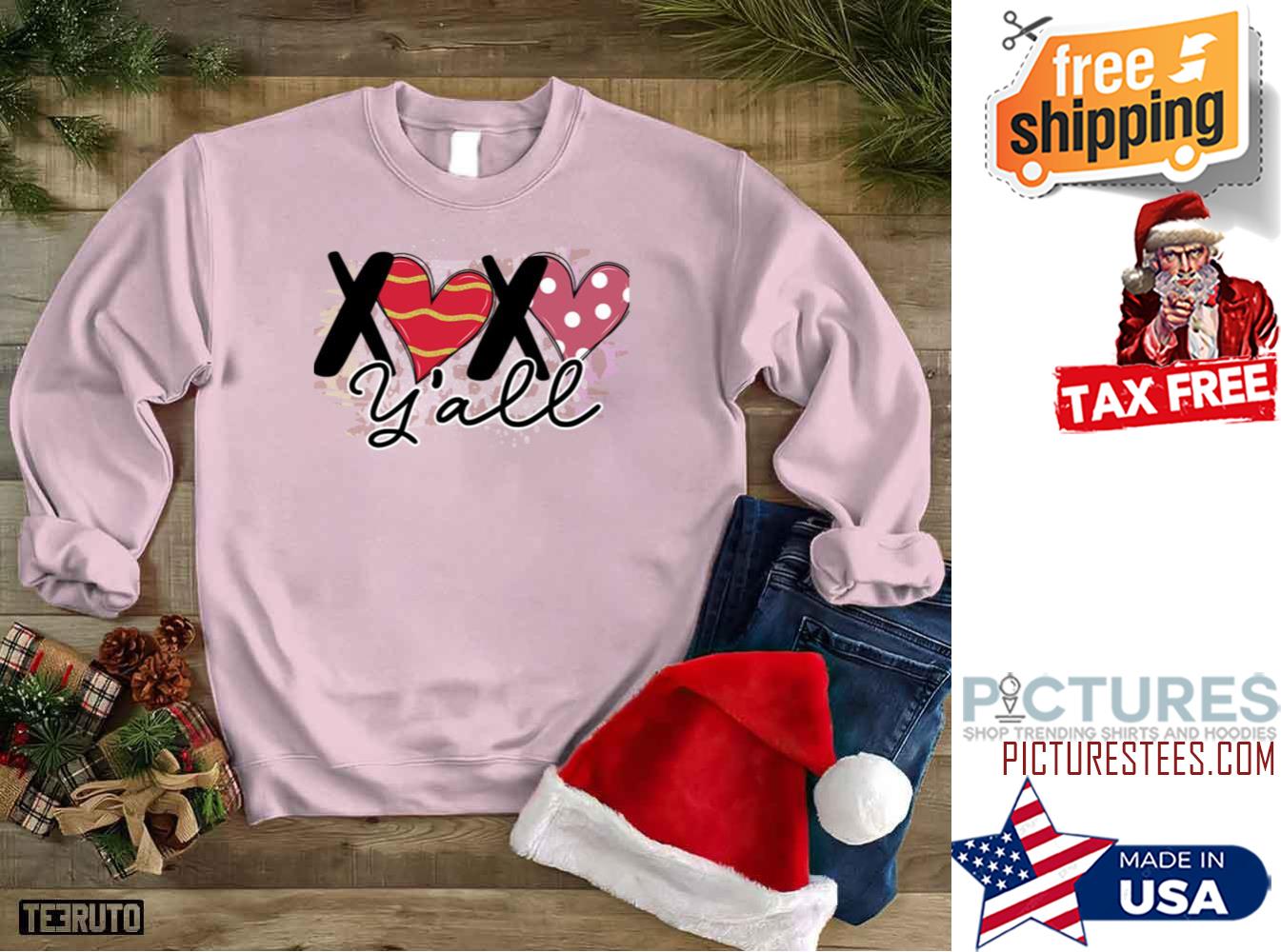 Xoxo Yall With Heart Typography Sweatshirt