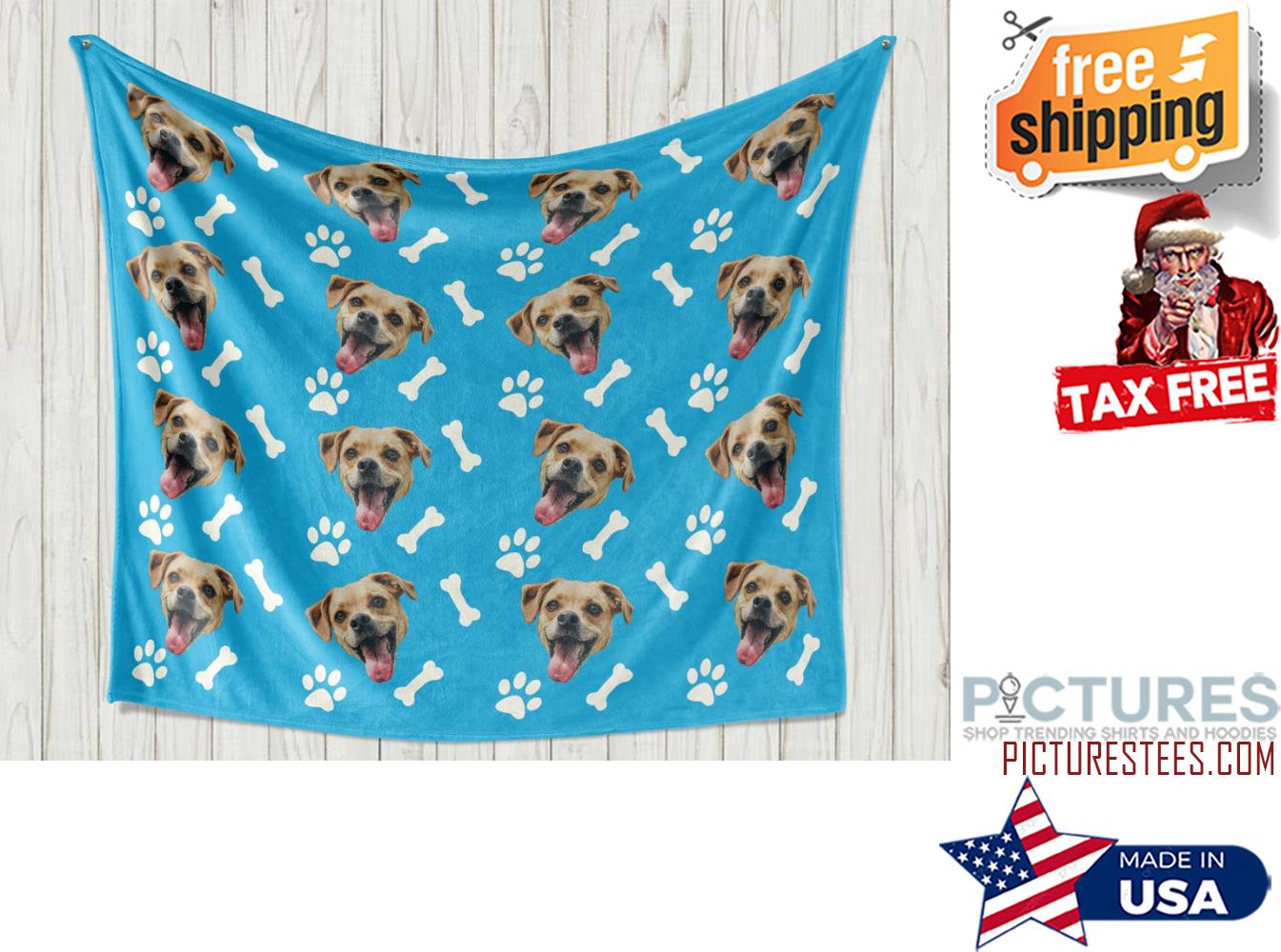 Your Dog On A Blanket,Personalized Pet Photo Blanket,Custom Dog Face Blanket