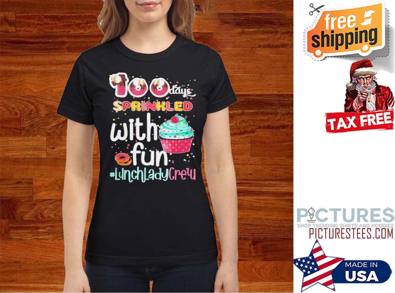 100th day sprinkled with fun lunch lady crew shirt