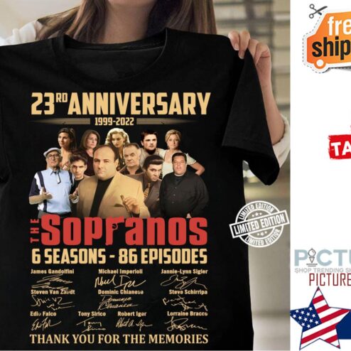 23rd anniversary the soranos 6 seasons 86 episodes characters thank you for the memories signatures shirt