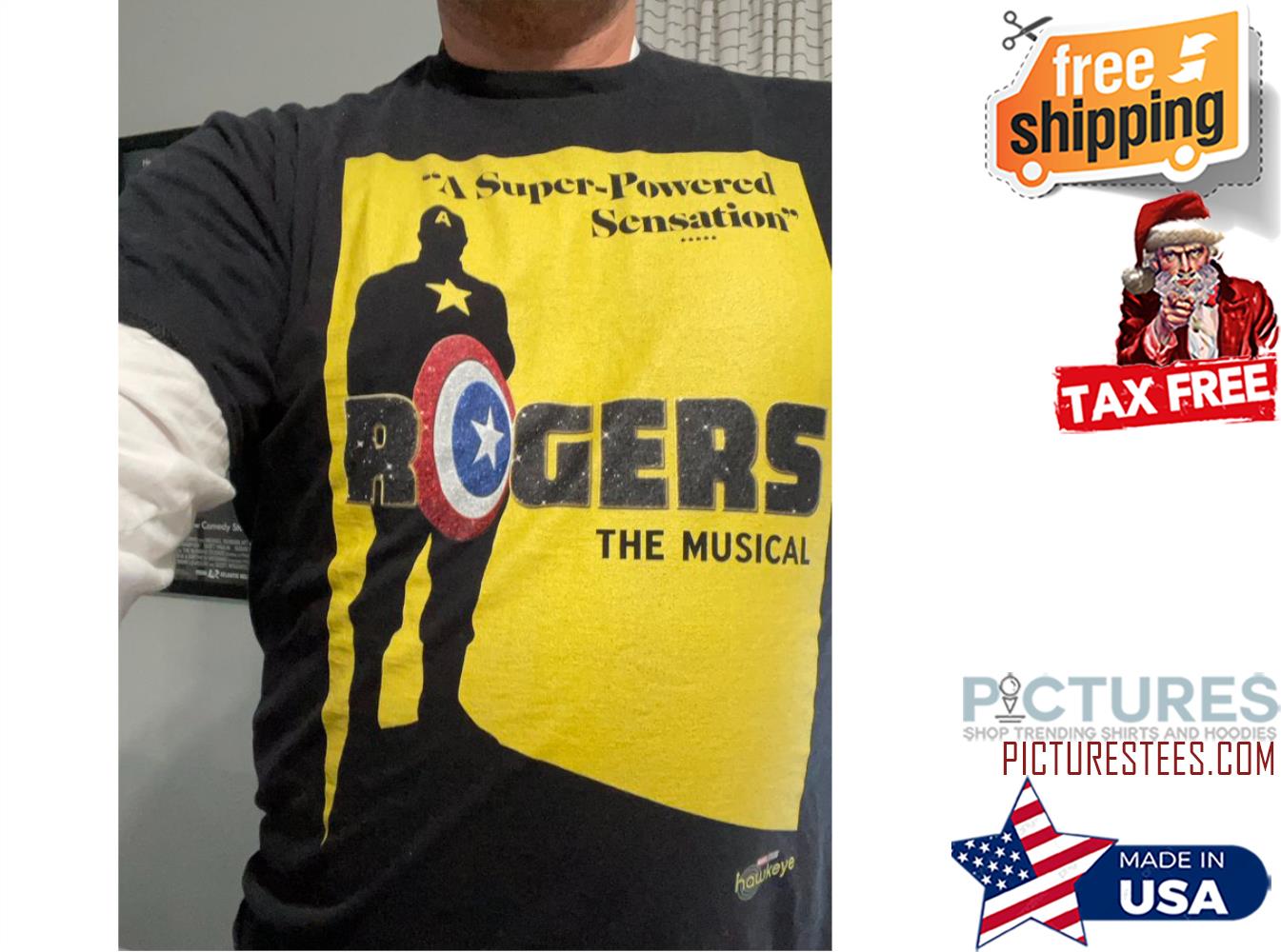 A super-powered sensation ROgers the musical shirt