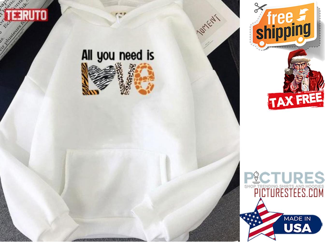 All You Need Is Love Animal Hoodie