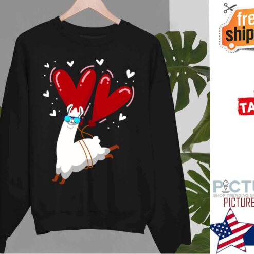 Alpaca Heart Love Valentines Day shirt