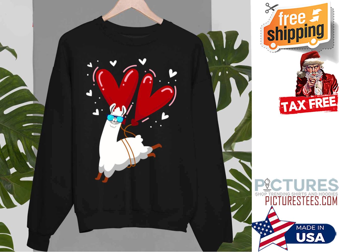Alpaca Heart Love Valentines Day shirt