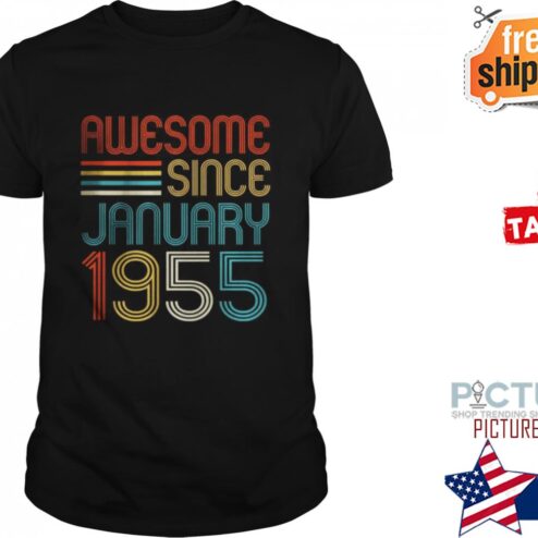 Awesome since January 1955 Birthday retro shirt