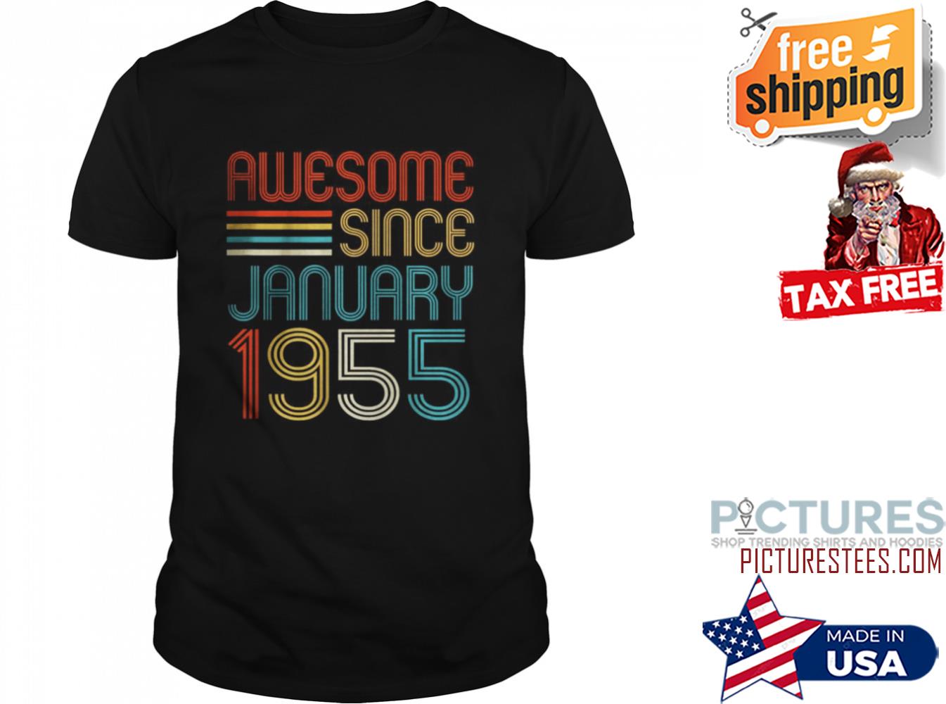 Awesome since January 1955 Birthday retro shirt