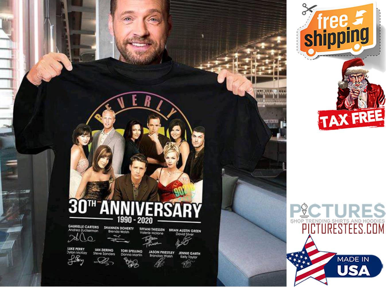 Beverly 30th anniversary 1990 2020 characters signatures shirt