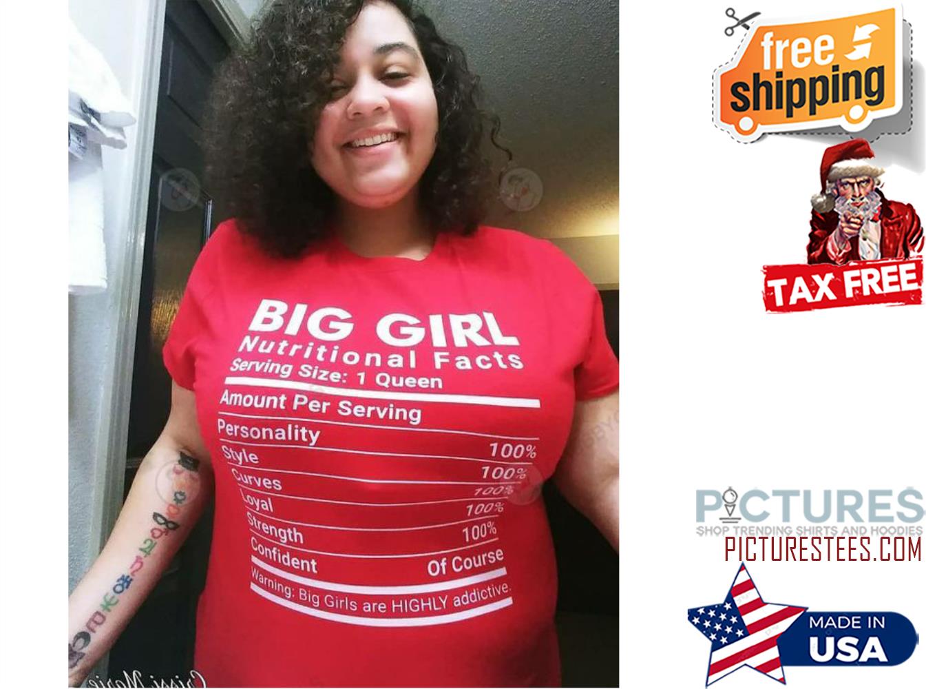 Big girl Nutritional facts shirt