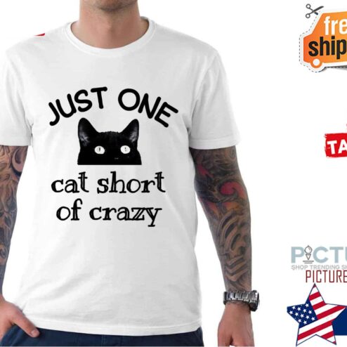 Black cat Just one cat short of crazy shirt