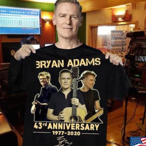 Bryan Adams 43ed anniversary 1977-2020 signatures shirt