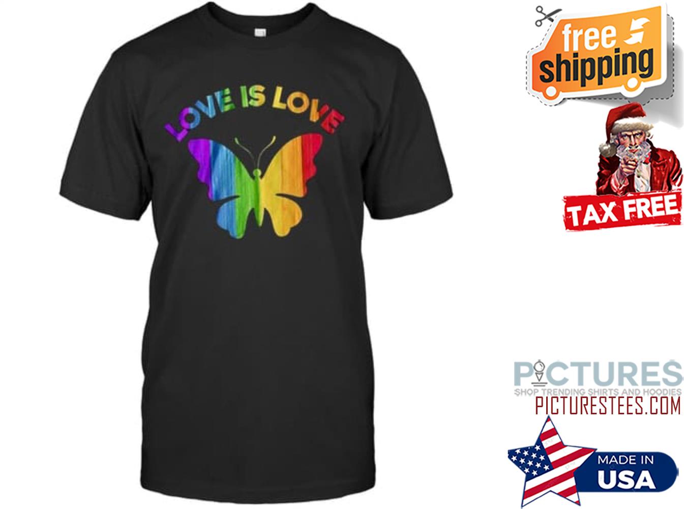 Butterfly love is love LGBT valentine's day shirt