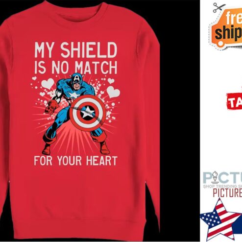 Captain America My Shield Is No Match For Your Heart Valentine's day Shirt