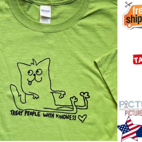Cat cute treat people with kindness shirt