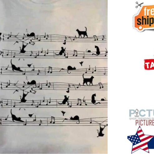 Cat music note shirt