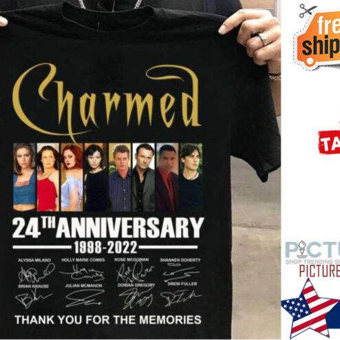 Charmed 24Th Anniversary 1998 2022 Thank You For The Memories Signatures T-shirt