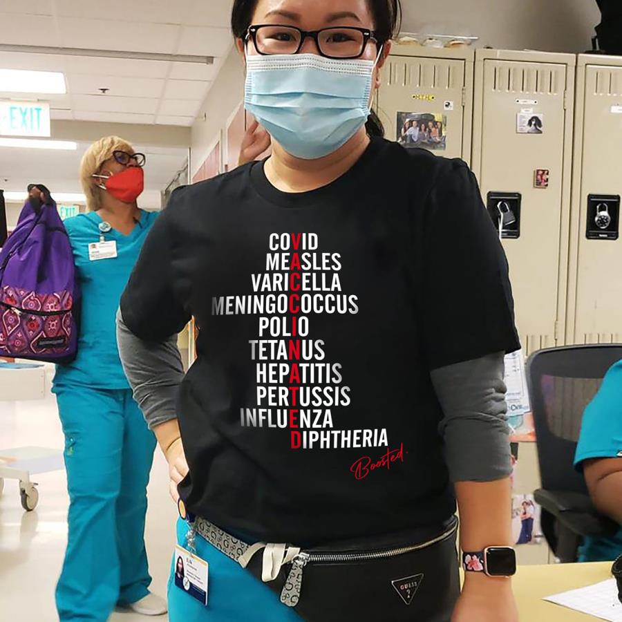Covid Measles Varicella Meningococcus Polio Tetanus Hepatitis Pertussis Influenza Diphtheria shirt