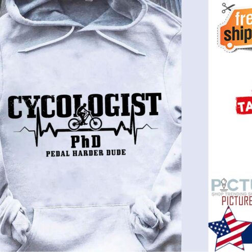 Cycologist PHD pedal harder dude shirt