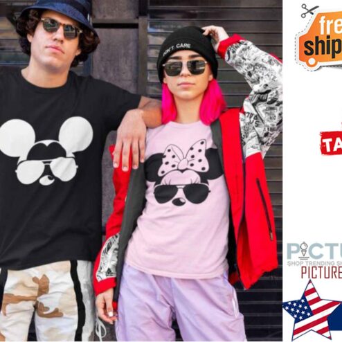 Disney Minnie And Mickey Sun Glasses Couple Valentine's day shirt