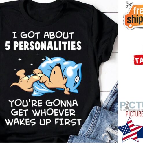 Dog I got about 5 personalities you're gonna get whoever wakes up first shirt