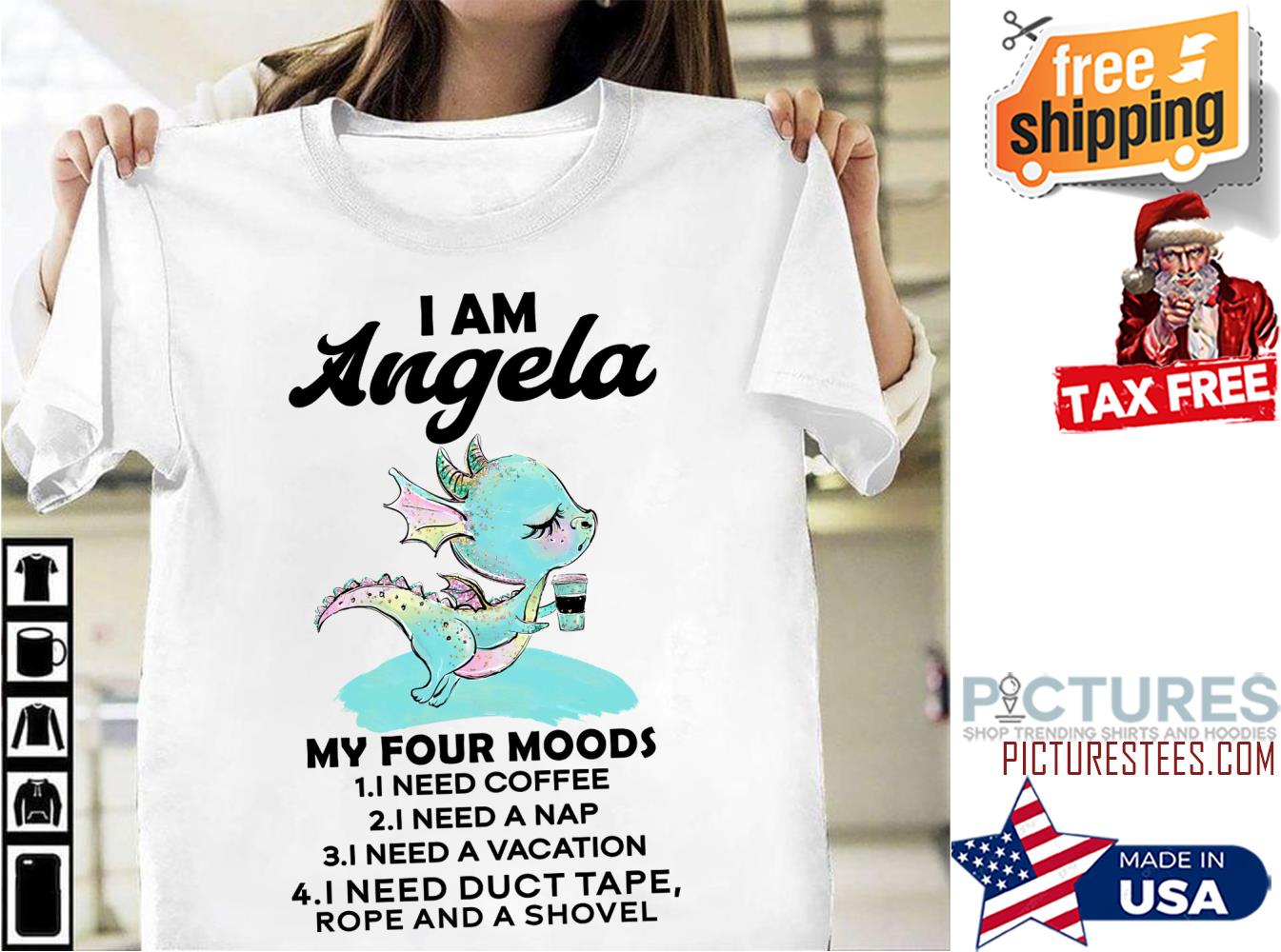 Dragon I am angela my four moods shirt