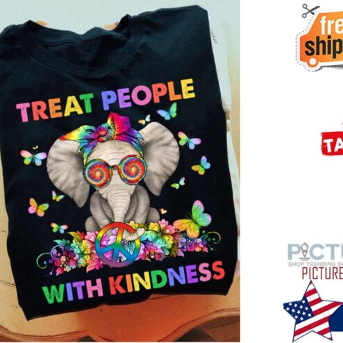 Elephant hippie treat people with kndness LGBT shirt