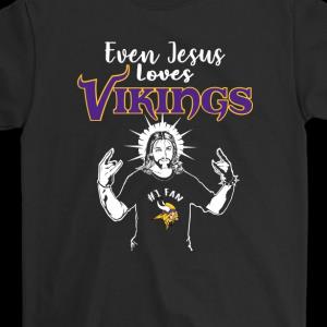 Even Jesus Loves The Vikings #1 Fan Minnesota Vikings Youth T-Shirt 