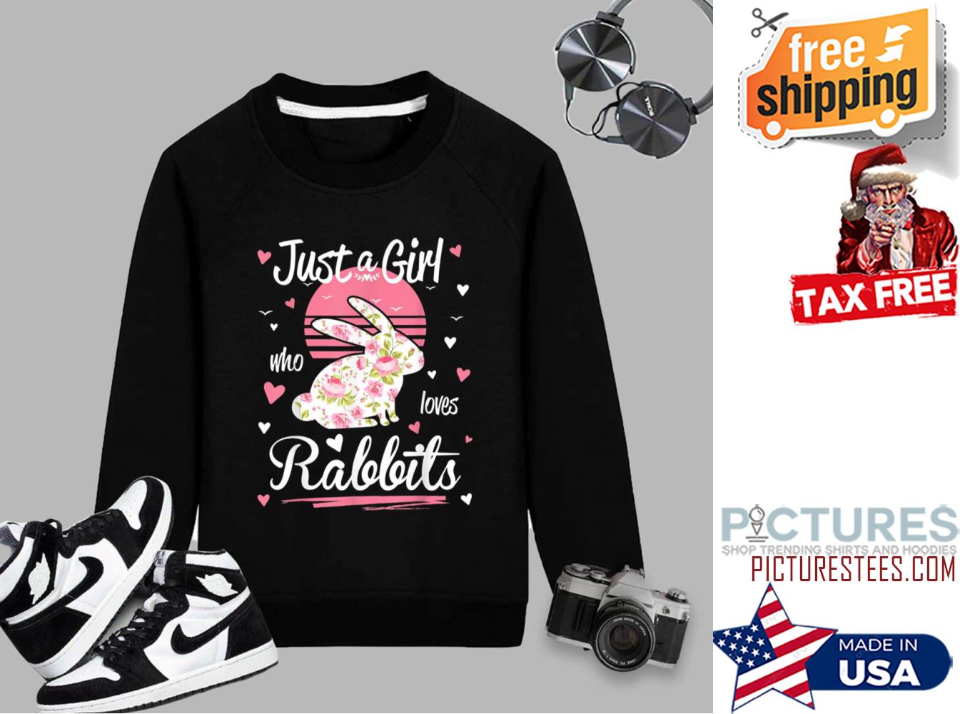 Floral Just A Girl Who Loves Rabbits sweatshirt