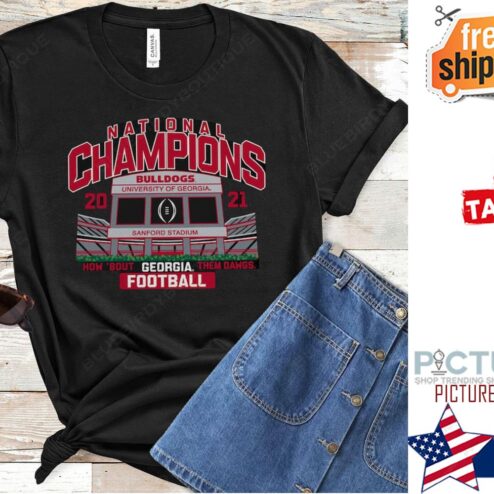 Georgia Bulldogs Blue 84 College Football Playoff 2021 National Champions Stadium Shirt
