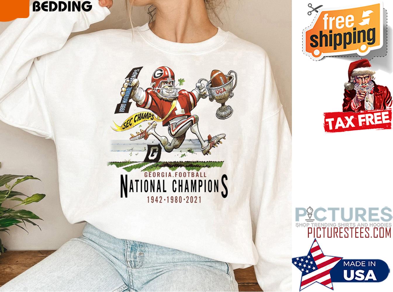 Georgia Bulldogs National Champions 1942 1980 2021 sweatshirt