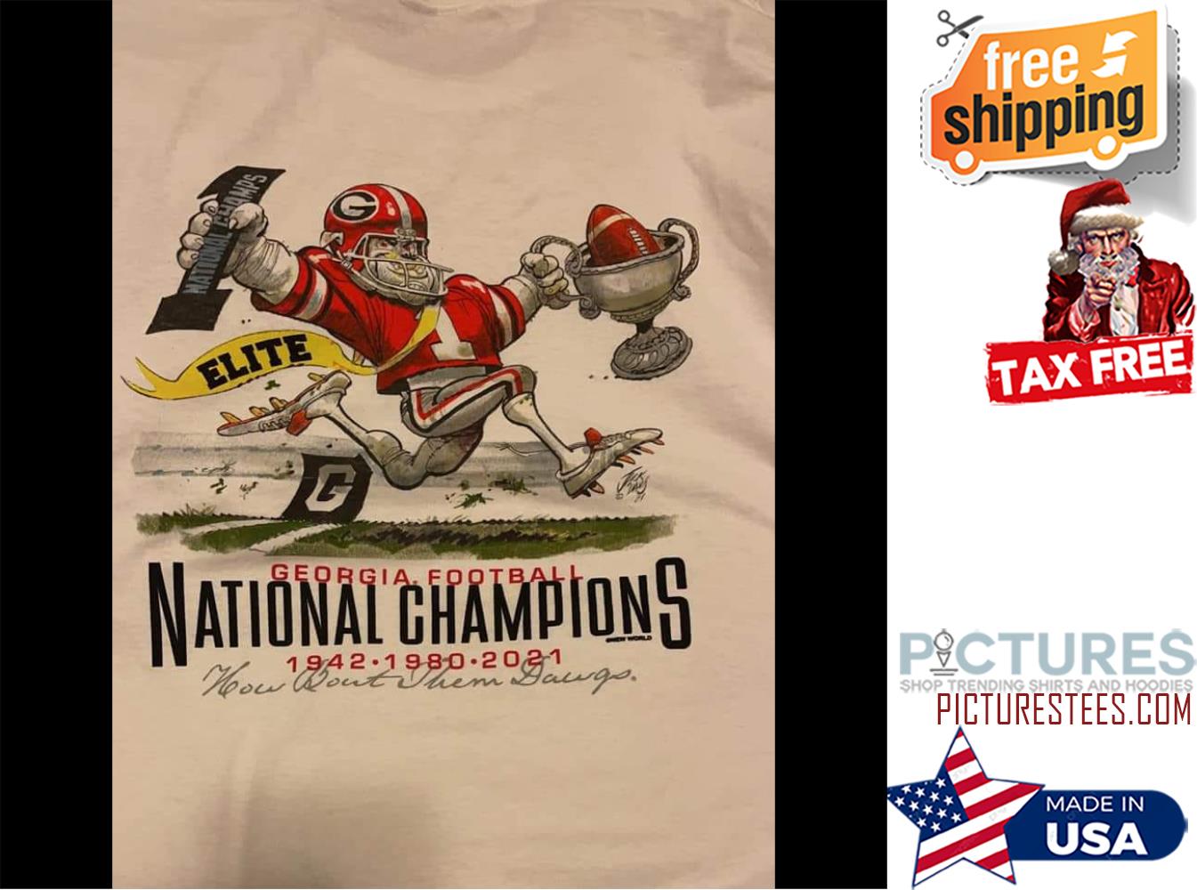 Georgia football national champions 1942 1980 2021 shirt