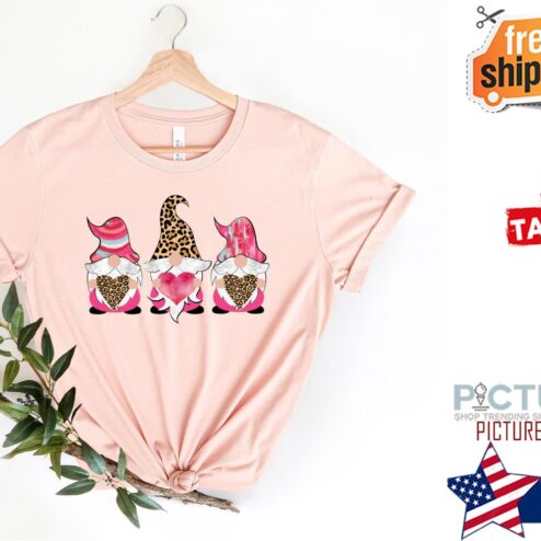 Gnomies heart leopard Valentine's day shirt
