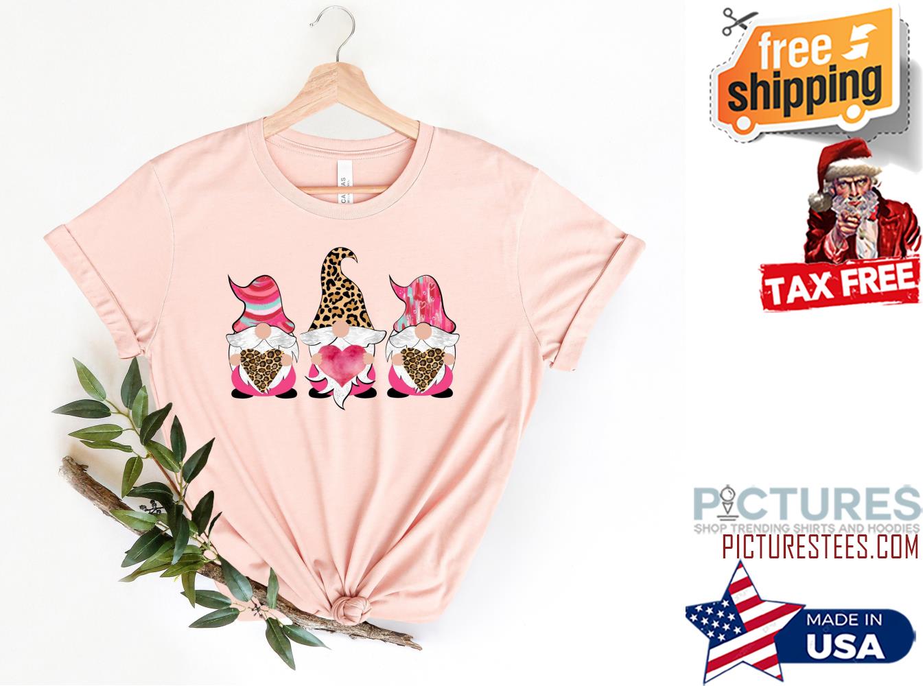 Gnomies heart leopard Valentine's day shirt