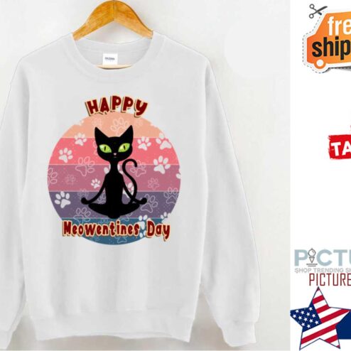 Happy Meowentines Day Funny Black Cat Valentine shirt