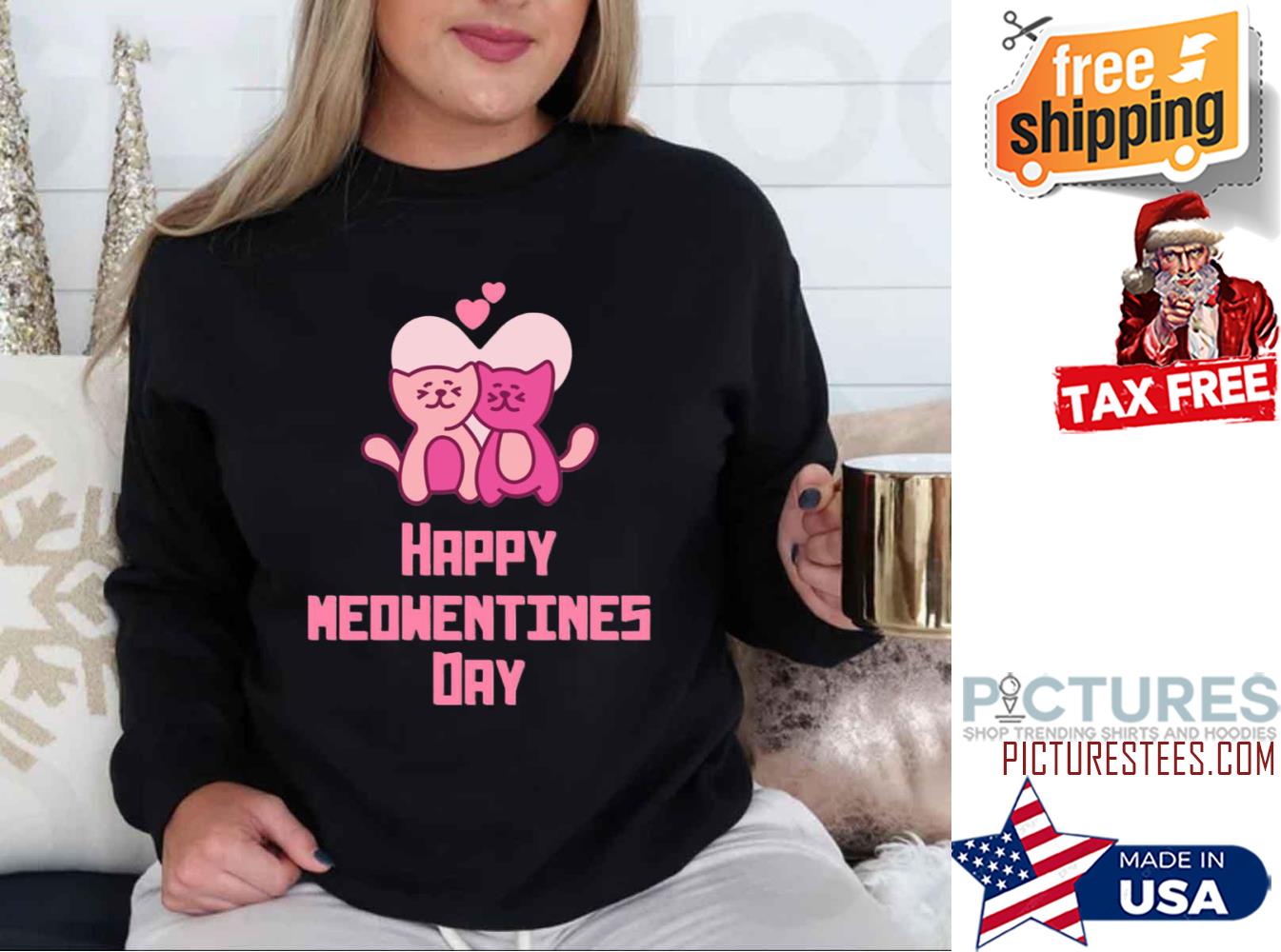 Happy Meowentines Day Pink Cats Valentine shirt