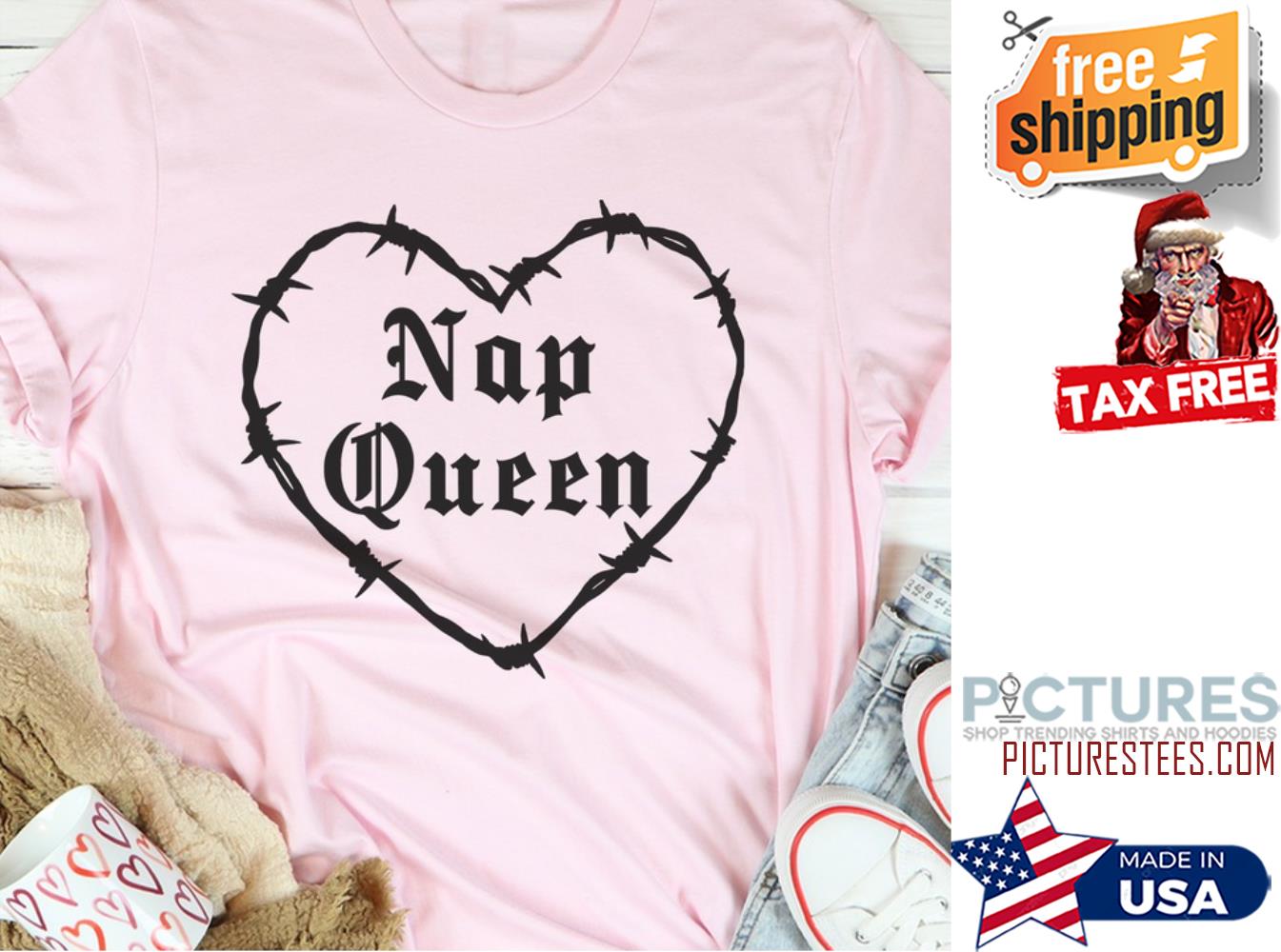 FREE shipping Heart nap queen valentine s day shirt Unisex tee