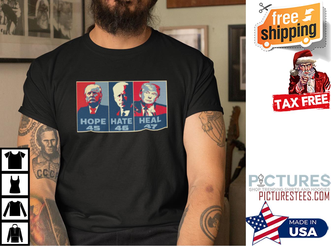 Hope 45 Hate 46 Heal 47 Shirt
