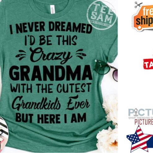 I never dreamed i'd be this crazy grandma with the cutest grandkids ever but here I am shirt